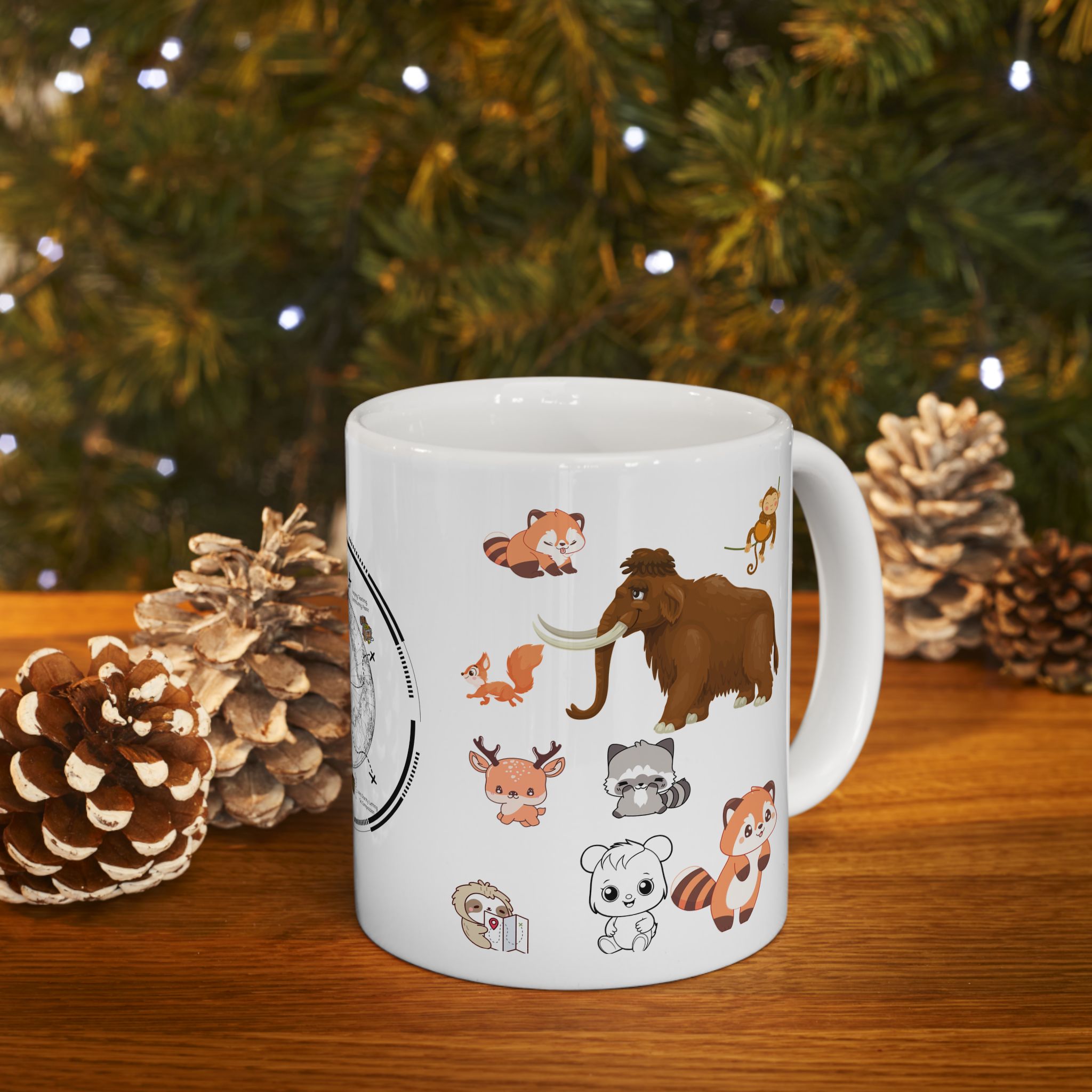 Playful & Cute Pets Decor #2 White Ceramic Mug — Adorable Animals To Brighten Your Day Cup (11oz & 15oz)