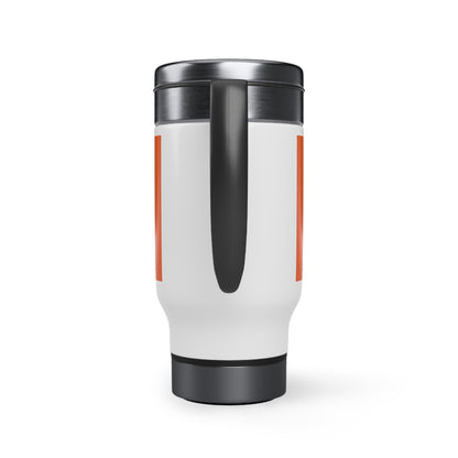 Orange Stainless Steel Travel Mug with Handle, 14oz