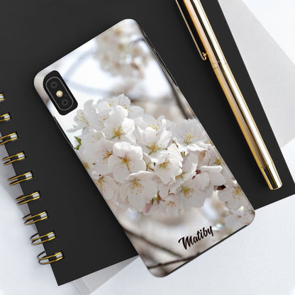 White Flower Tough Phone Cases