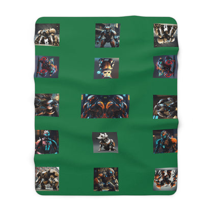 Matiby MEK green Sherpa Fleece Blanket