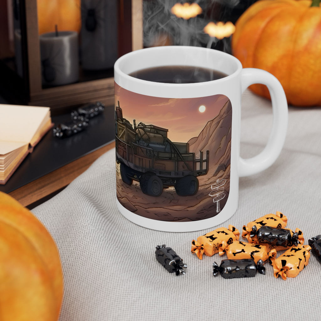Adventure 4x4 Trucks #32, Young Couples On The Move White Ceramic Mug — Find Your Path To The Essentials Cup (11oz & 15oz)