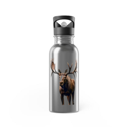 Artzy Moose Stainless Steel Water Bottle With Straw, 20oz