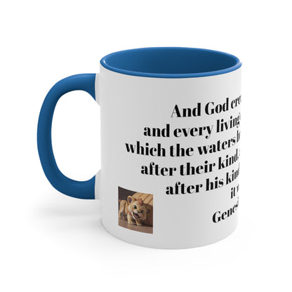 Bible Speaks Gen 1:21 Accent Mug, 11oz