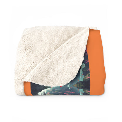 Artzy Scenic Orange Sherpa Fleece Blanket