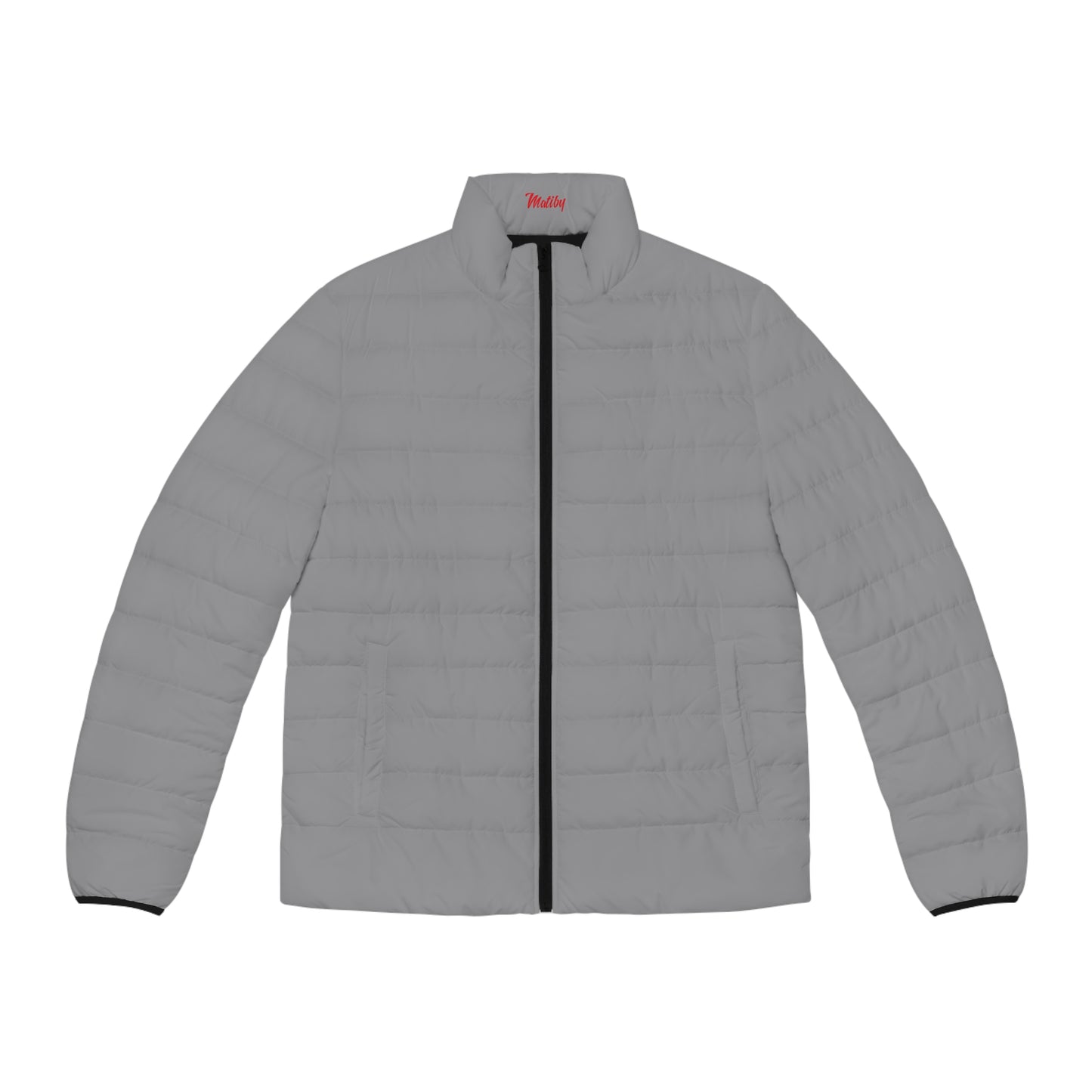 Men's Grey Puffer Jacket (AOP)