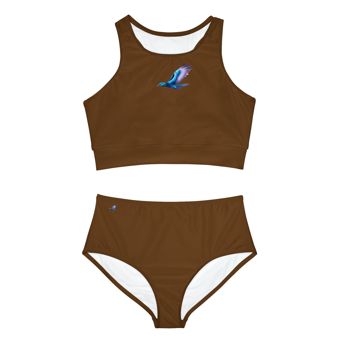 Brown Sporty Bikini Set (AOP)