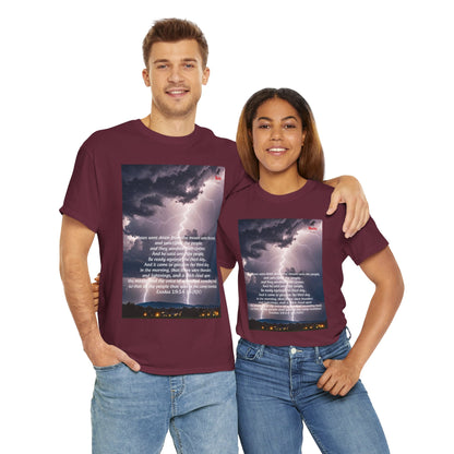 Lightning Style People Tremble Unisex Heavy Cotton Tee, Dual Side, W Font