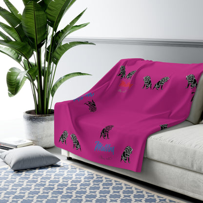 Matiby Lion Pink Sherpa Fleece Blanket