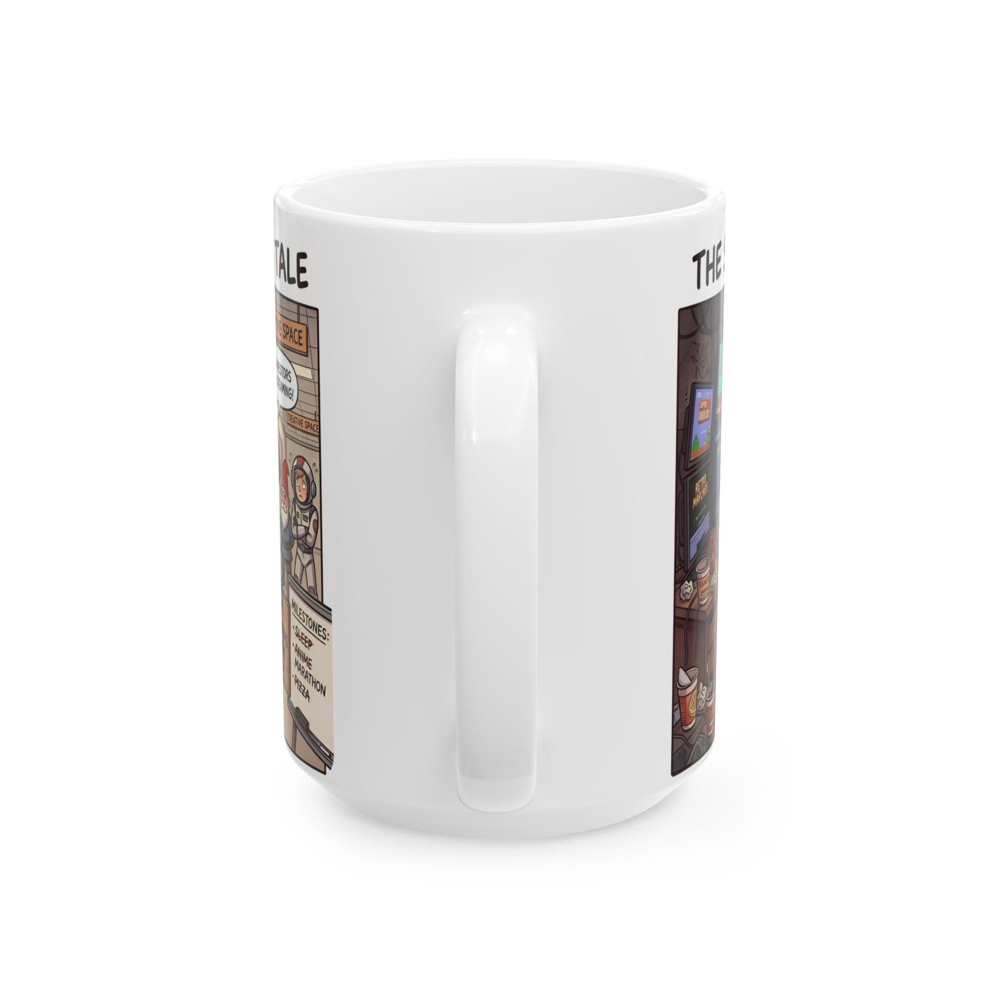 Humorous Game Developer White Ceramic Mug — 'The Life of the Indie Game Dev' Tea Cup (11oz/15oz)