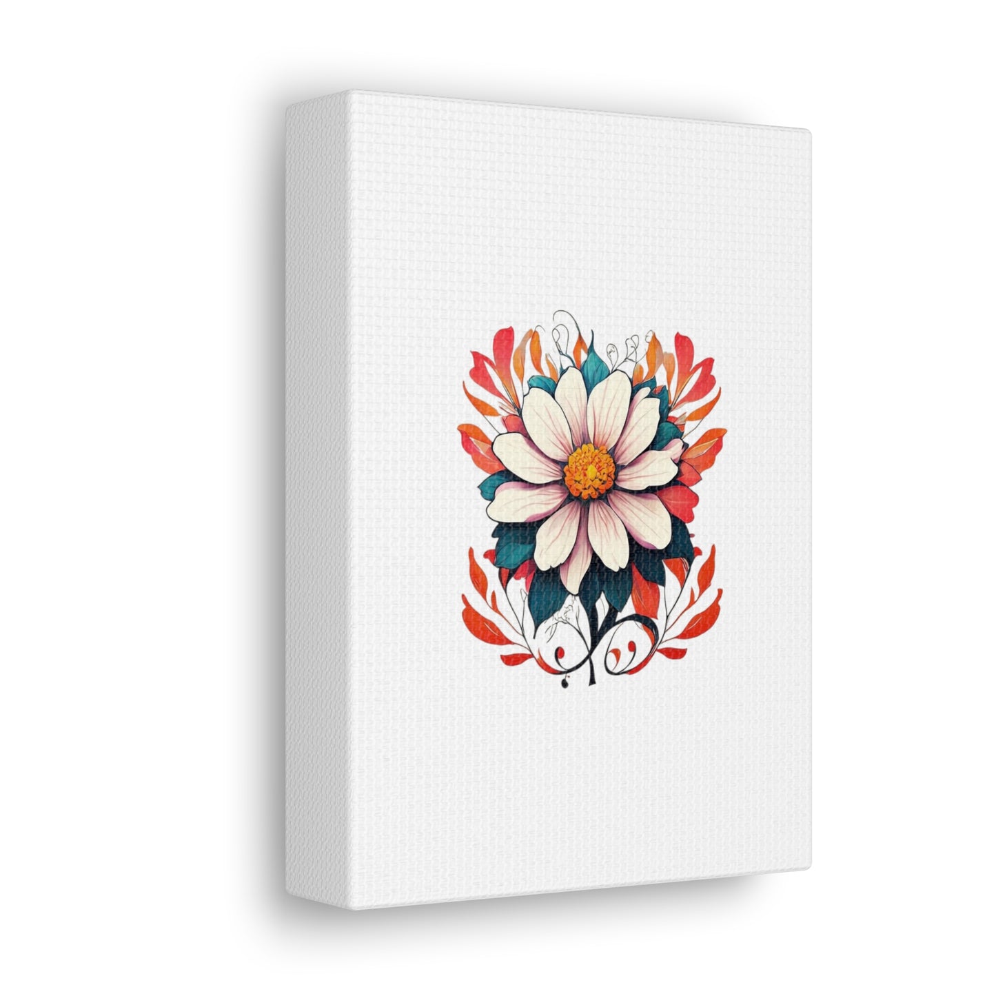 Floral White Canvas Gallery Wraps