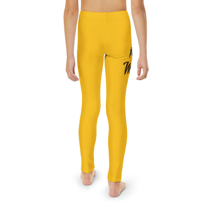 Youth Yellow Full-Length Leggings (AOP)