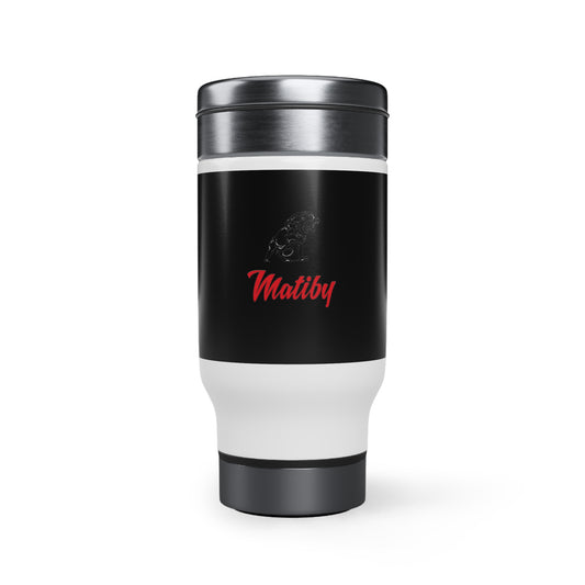 Midnight Black Stainless Steel Travel Mug with Handle, 14oz