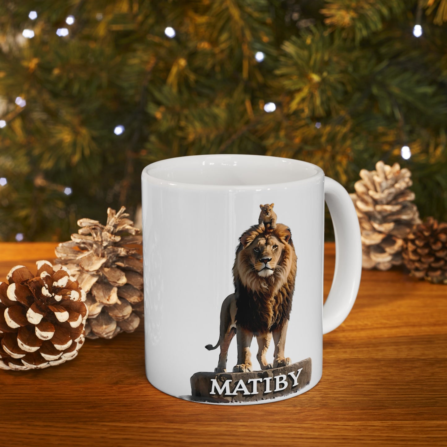 Matiby Lion Ceramic Mug, 11oz