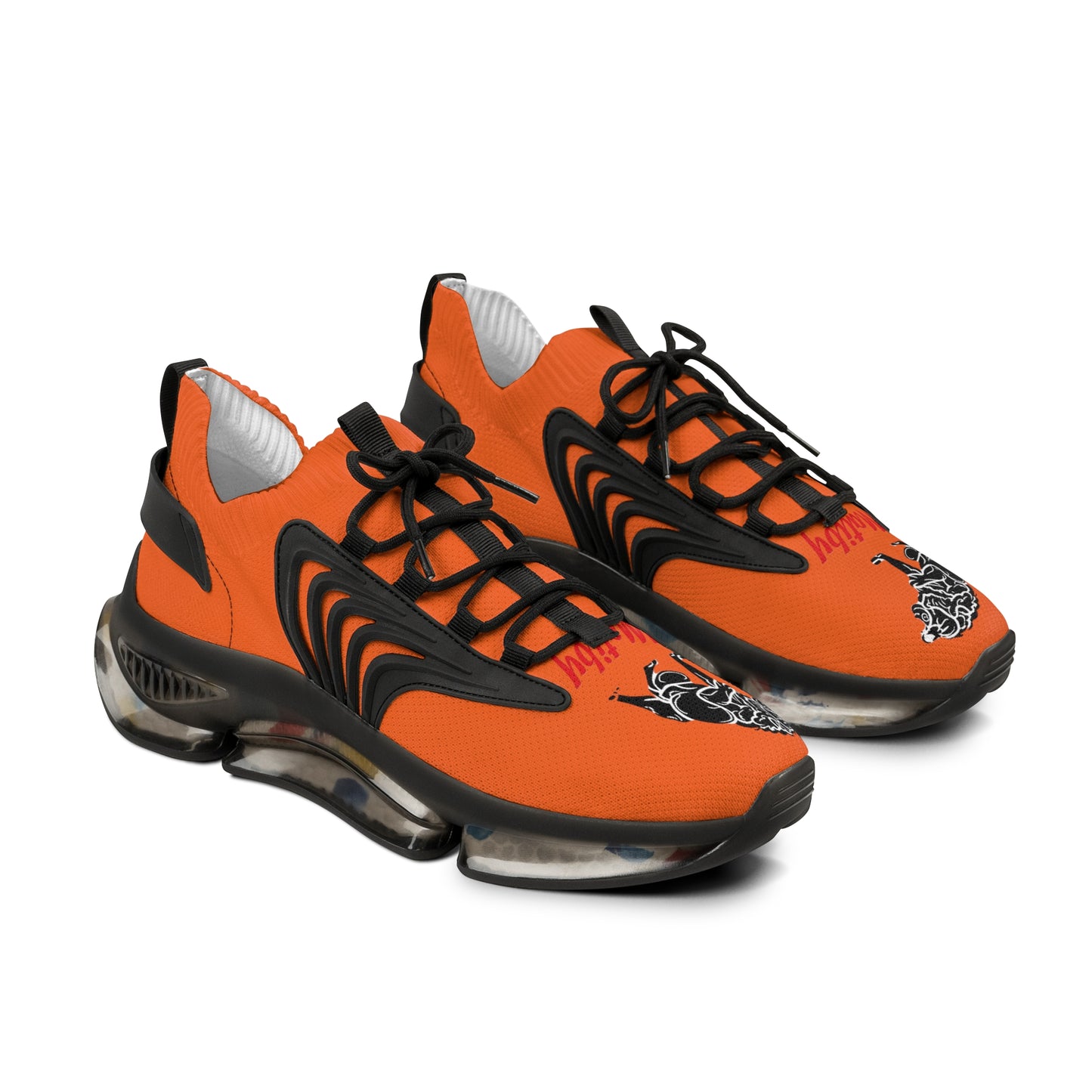 Men's Orange Mesh Sneakers