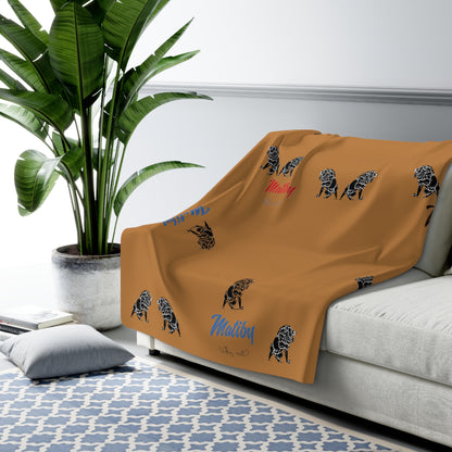 Matiby Lion Brown Sherpa Fleece Blanket