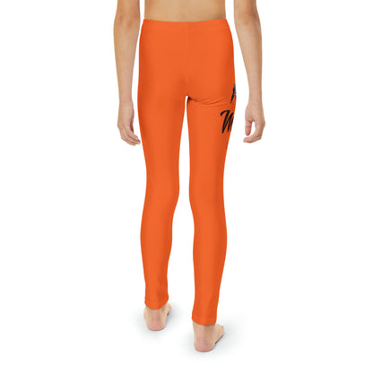 Youth Orange Full-Length Leggings (AOP)