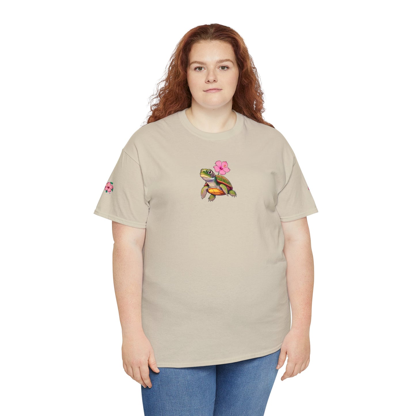 Turtle Flower Unisex Heavy Cotton Tee