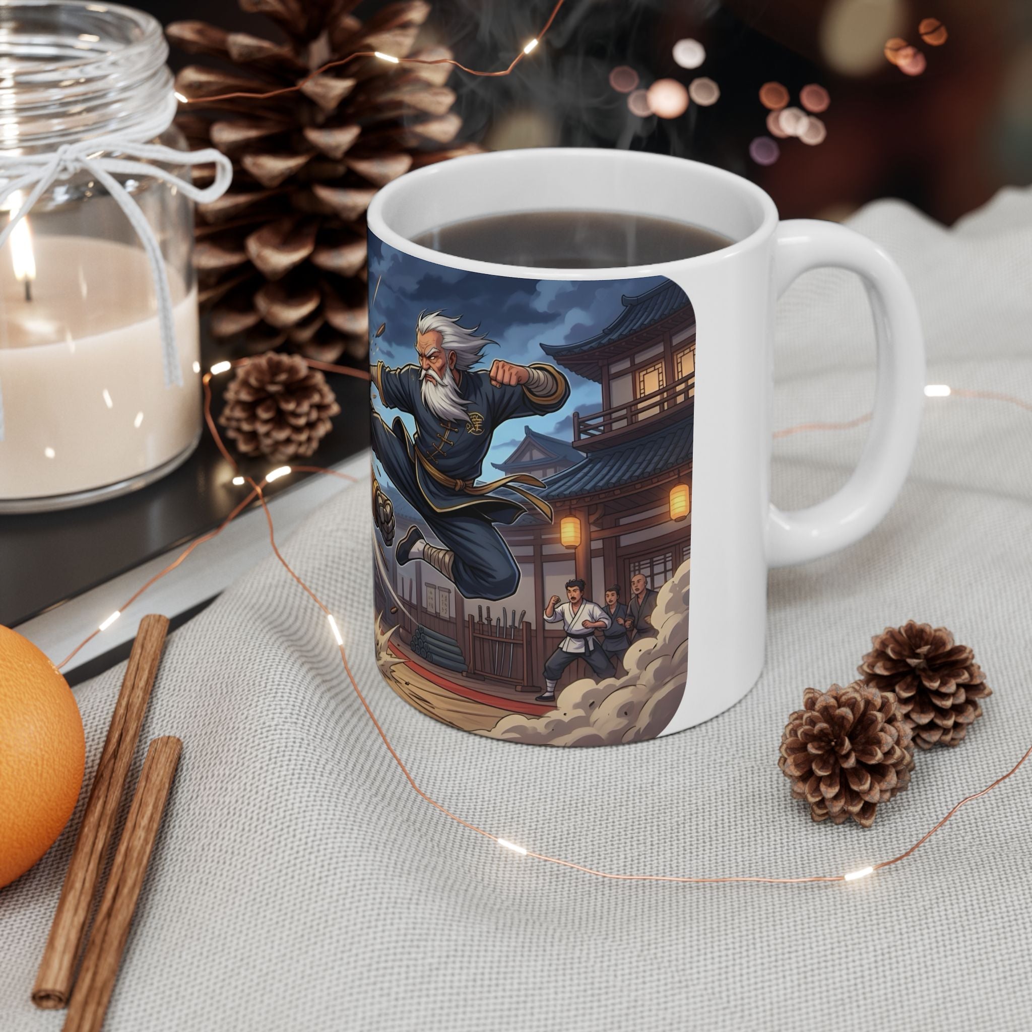 Daylight Saving Time Fight White Ceramic Mug – Brawling For Sleep Cup (11oz, 15oz)