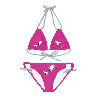 Pink Strappy Bikini Set (AOP)