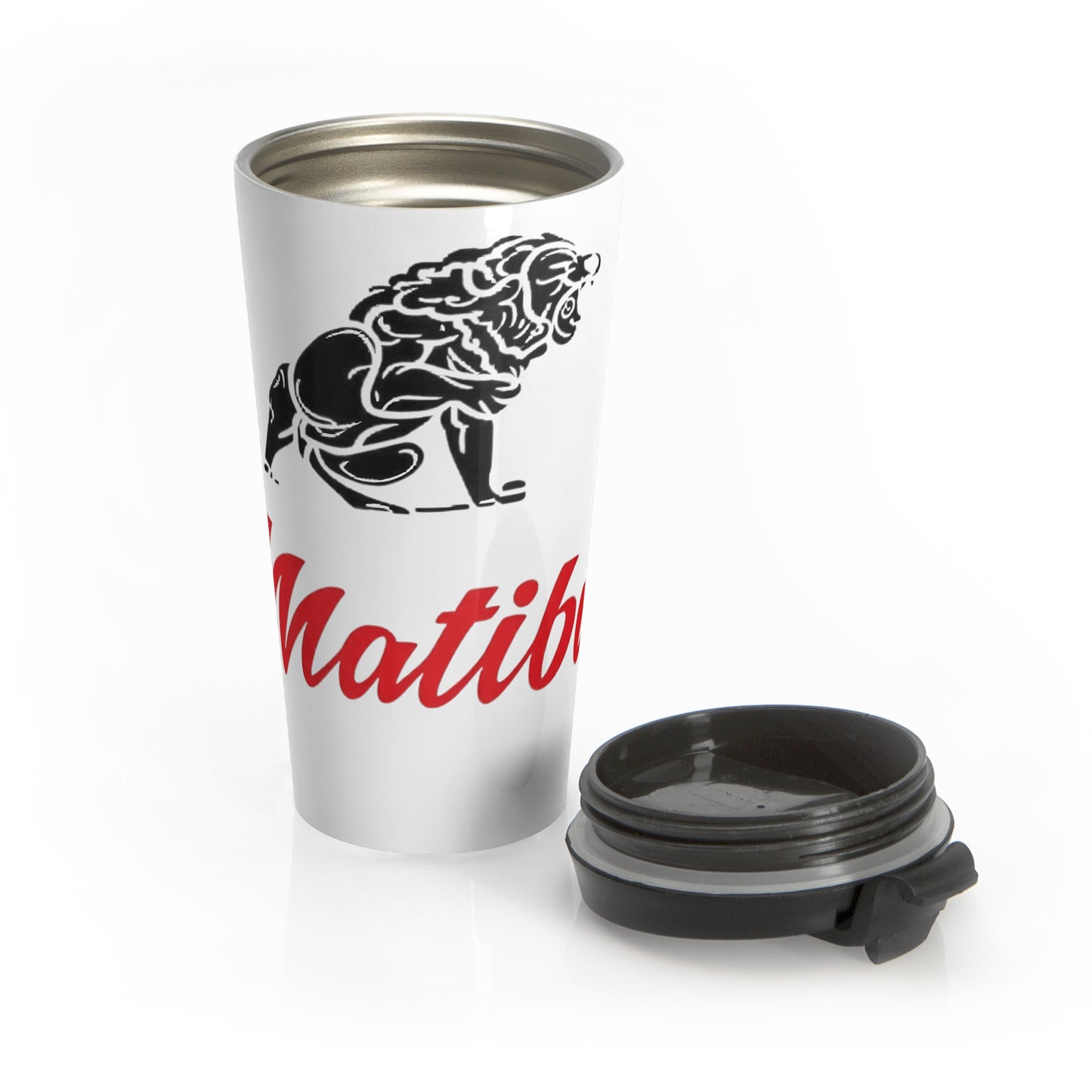 Matiby White Stainless Steel Travel Mug