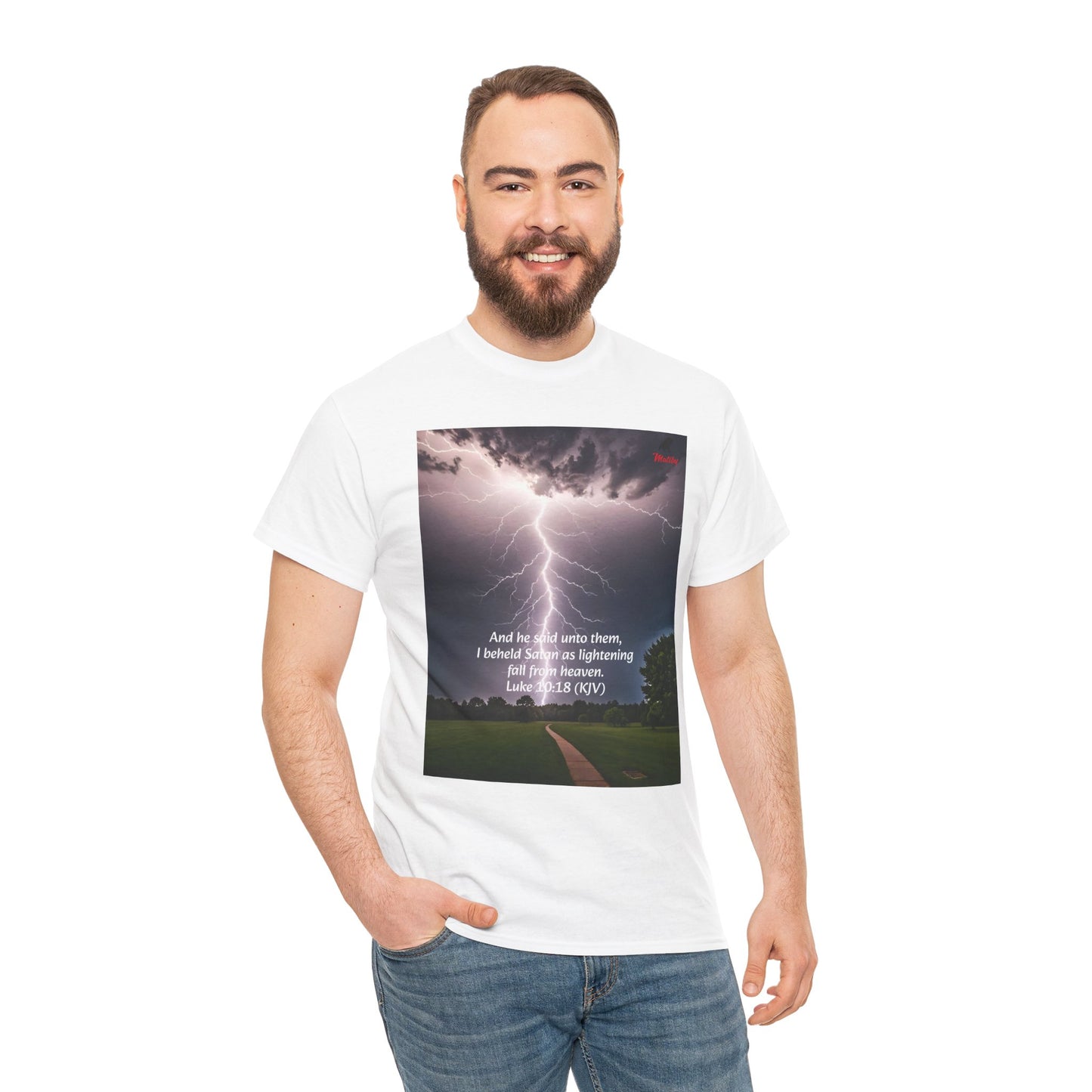 Lightning Style Satan's Fall Unisex Heavy Cotton Tee