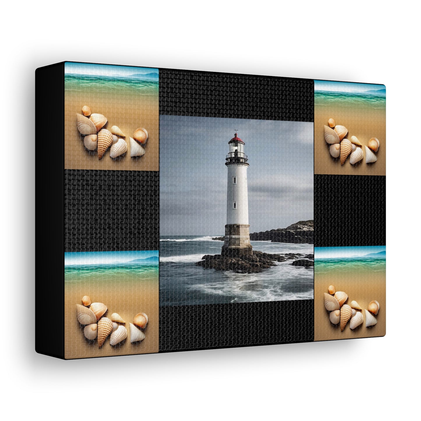 Lighthouse Black Canvas Gallery Wraps