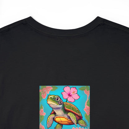 Turtle Flower Unisex Heavy Cotton Tee