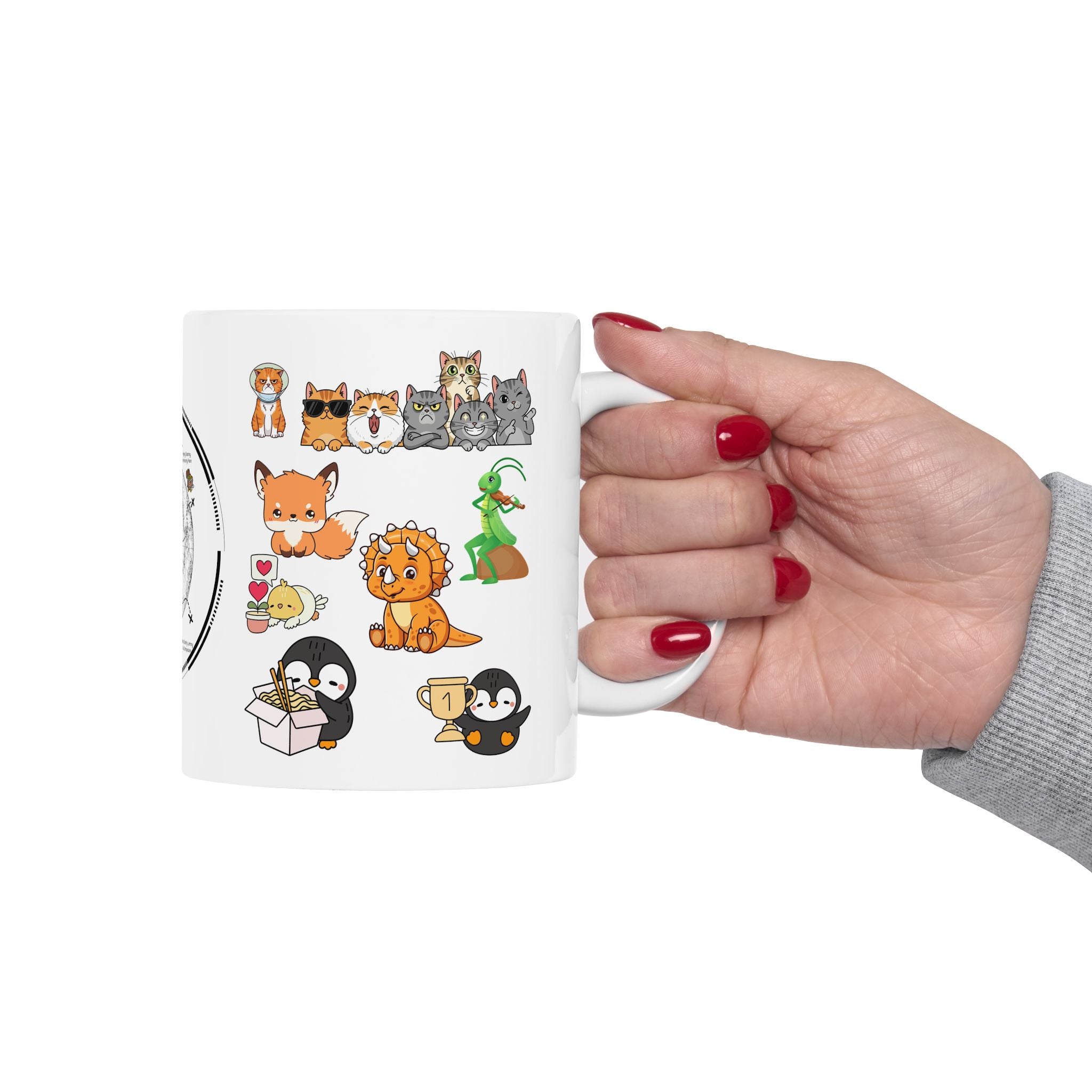 Playful & Cute Pets Decor #5 White Ceramic Mug — Adorable Animals To Brighten Your Day Cup (11oz & 15oz)