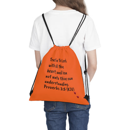 Bible Speaks Outdoor Drawstring Bag Orange