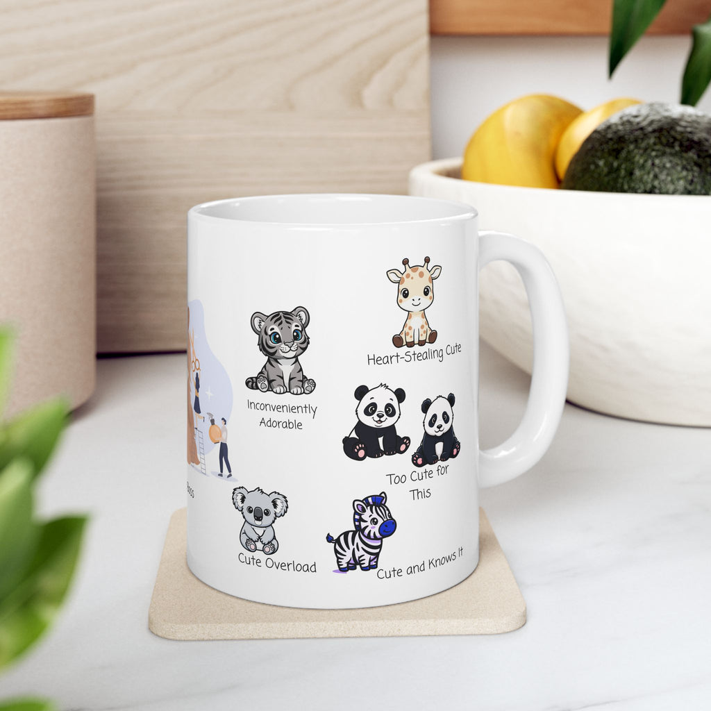 The Boutique Boss White Ceramic Mug — Adorable Cute Overload Cup (11oz/15oz)