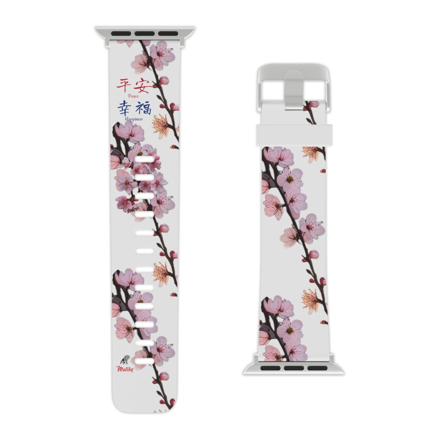 Cherry Blossom White Watch Band for Apple Watch