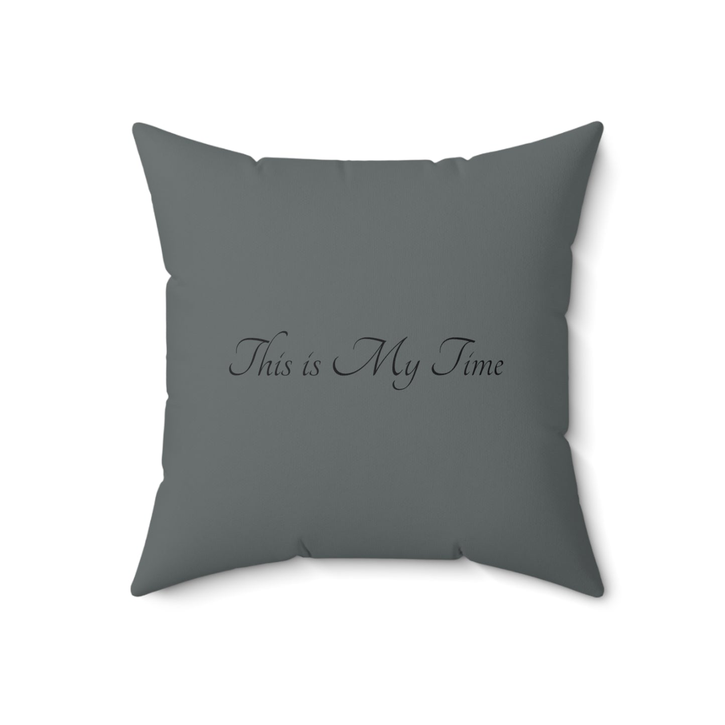 Dark Grey Flower Spun Polyester Square Pillow