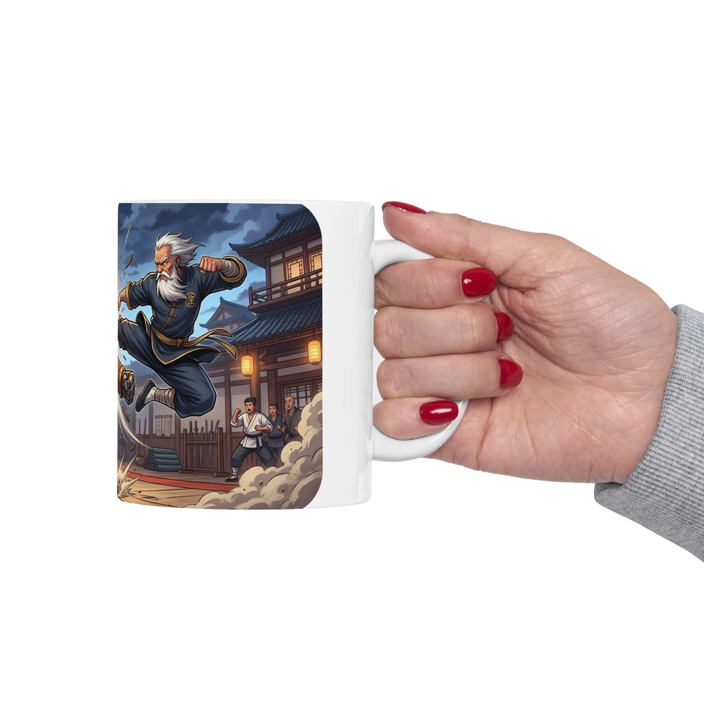 Daylight Saving Time Fight White Ceramic Mug – Brawling For Sleep Cup (11oz, 15oz)