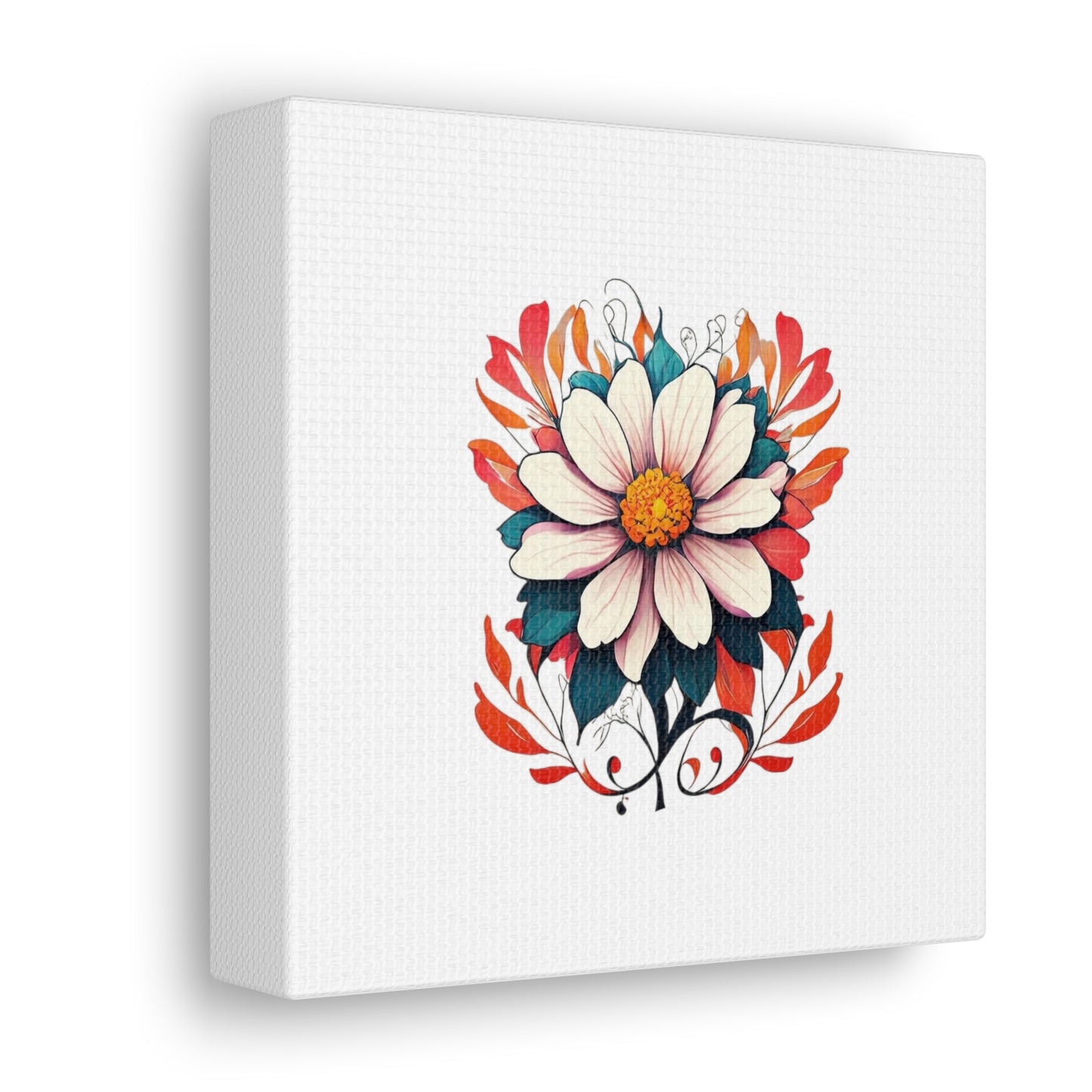 Floral White Canvas Gallery Wraps