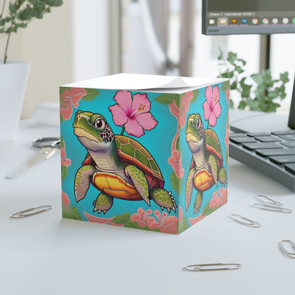 Turtle Flower Note Cube