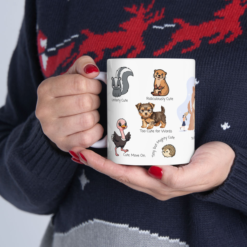 The Boutique Boss White Ceramic Mug — Adorable Cute Overload Cup (11oz/15oz)