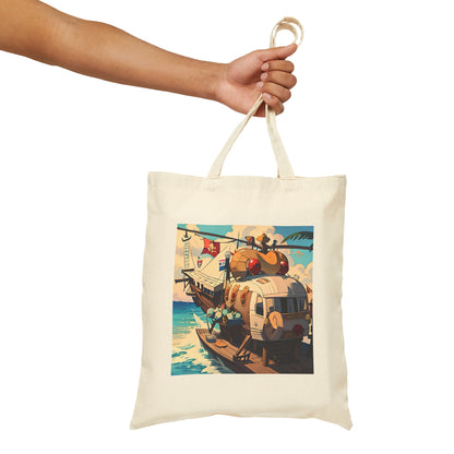 Helicopter Cotton Canvas Tote Bag