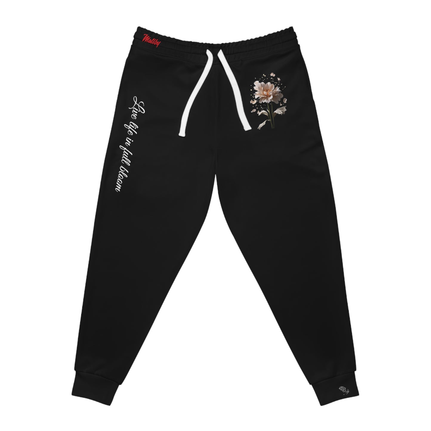 Matiby Flower Bloom Black Athletic Joggers (AOP)