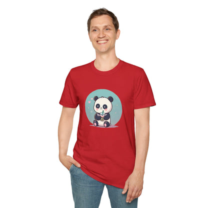 Panda With Boba Unisex Softstyle T-Shirt