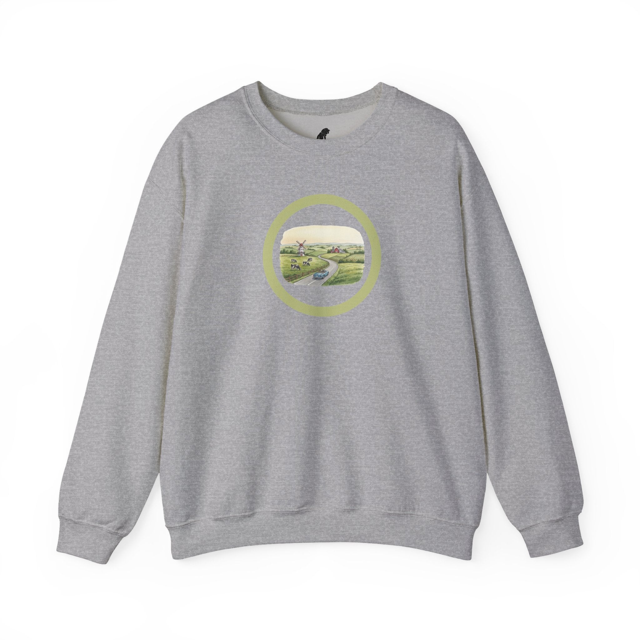 Crewneck Sweatshirt — Pastoral Circle Landscape Graphic