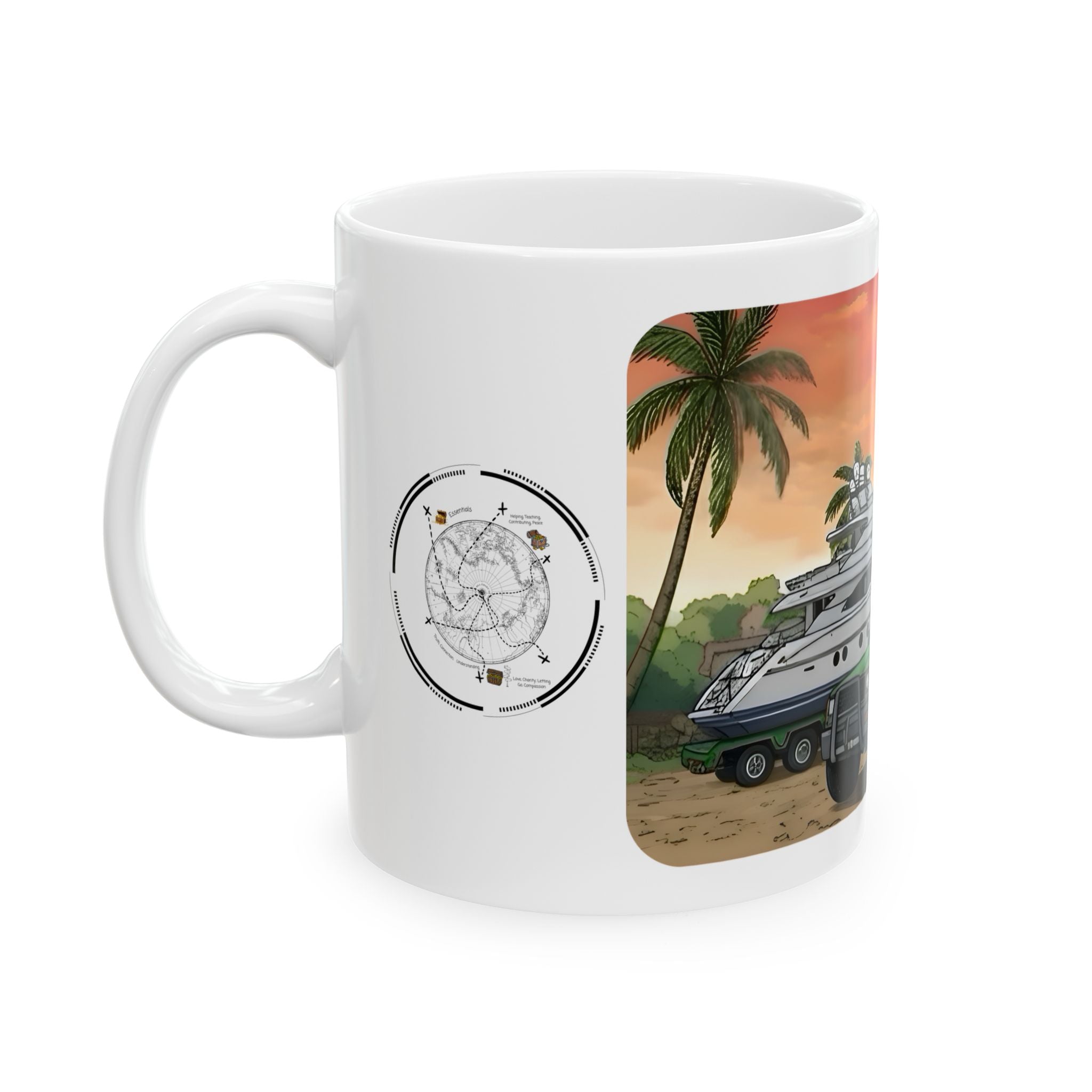 Sunshine State Pickup Trucks #6 Yacht Hauler White Ceramic Mug – Celebrating Companionship, Creativity & Life’s Little Wonders Cup (11oz/15oz)