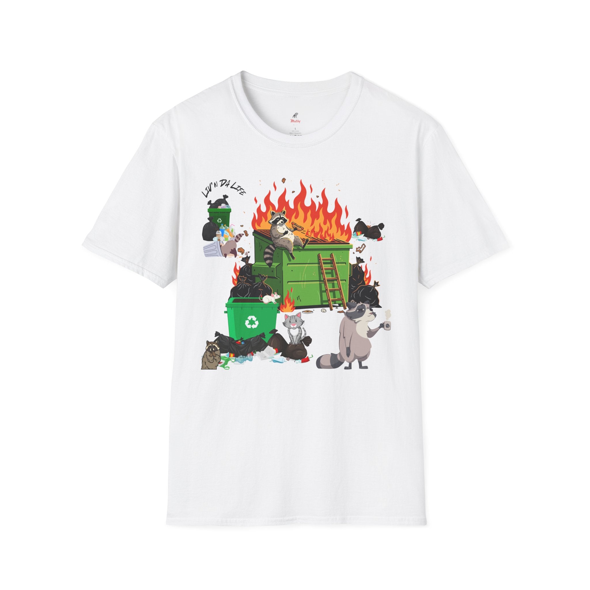 Raccoon Fun #1 Unisex T-Shirt - Dumpster Fire Graphic Tee, Animal Lover Gift, Nature Wildlife Shirt, Funny Graphic Print Apparel, Outdoor