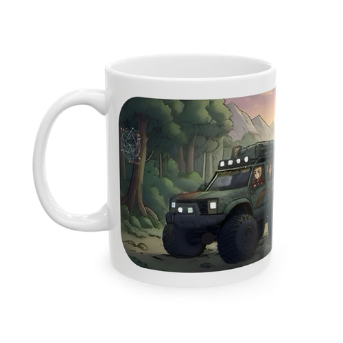 Adventure 4x4 Trucks #30, Cherished Friends On The Move White Ceramic Mug — Find Your Path To The Essentials Cup (11oz & 15oz)