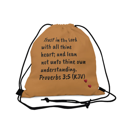 Bible Speaks Outdoor Drawstring Bag Light Brown