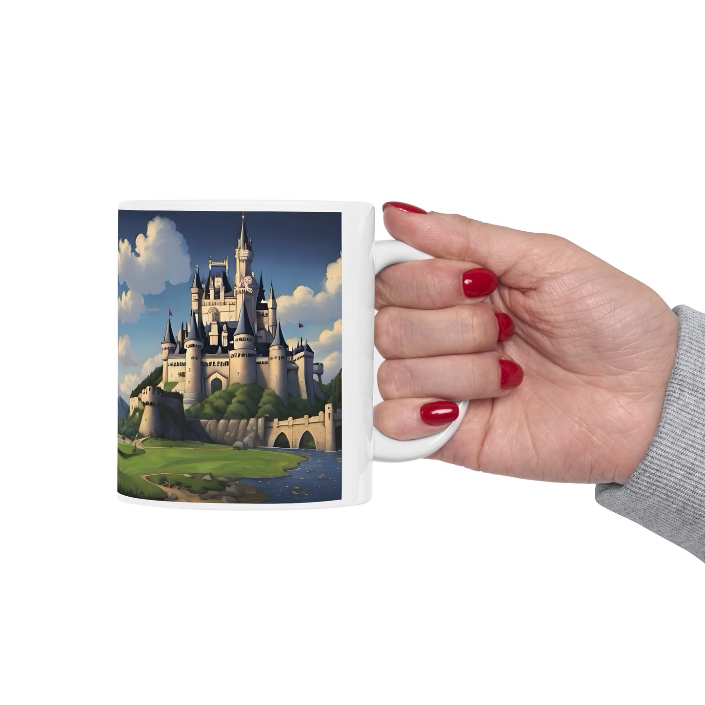 Artzy Castle Ceramic Mug, 11oz