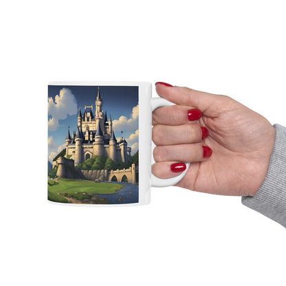 Artzy Castle Ceramic Mug, 11oz