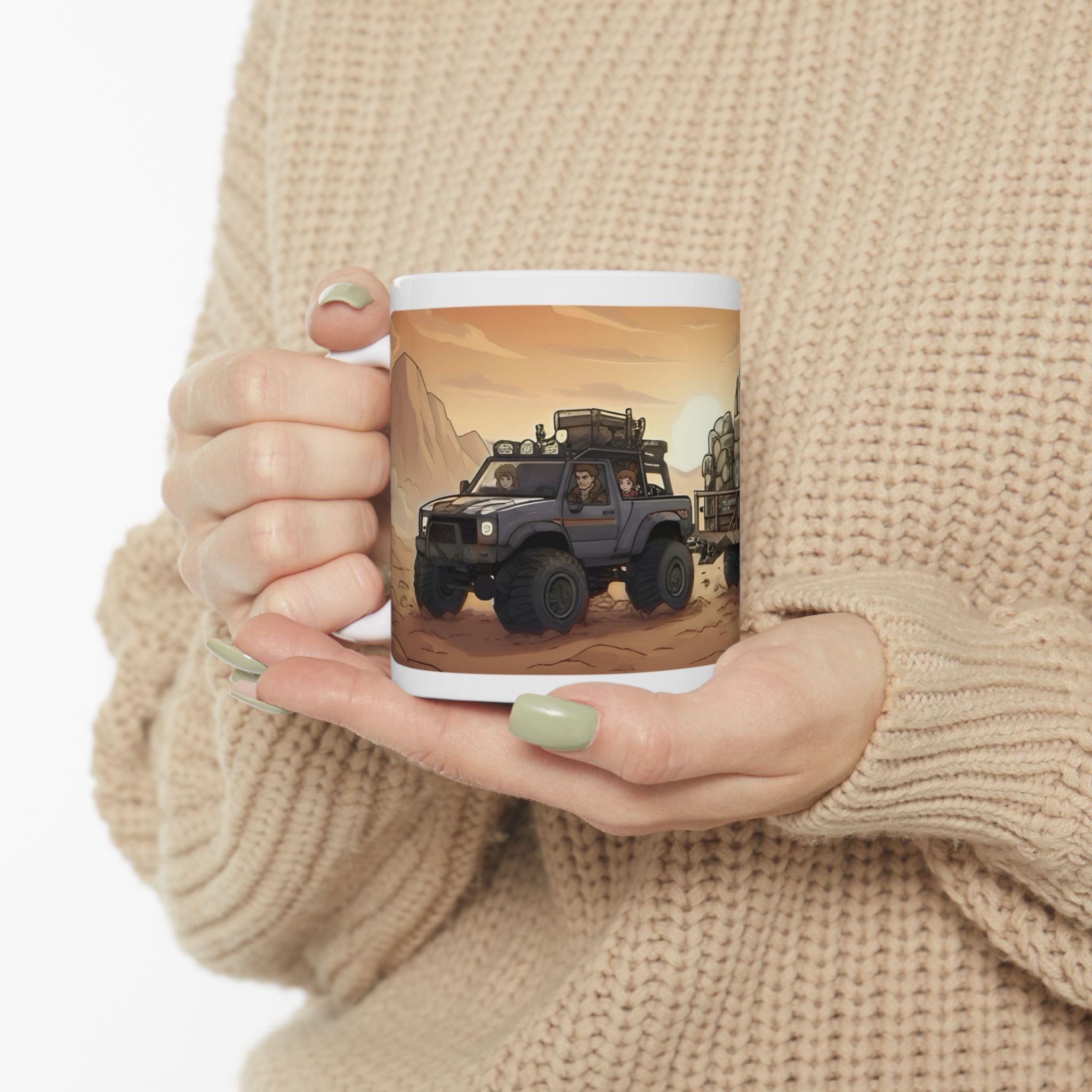 Adventure 4x4 Trucks #37, Rugged Utilitarians On The Move White Ceramic Mug — Find Your Path To The Essentials Cup (11oz & 15oz)