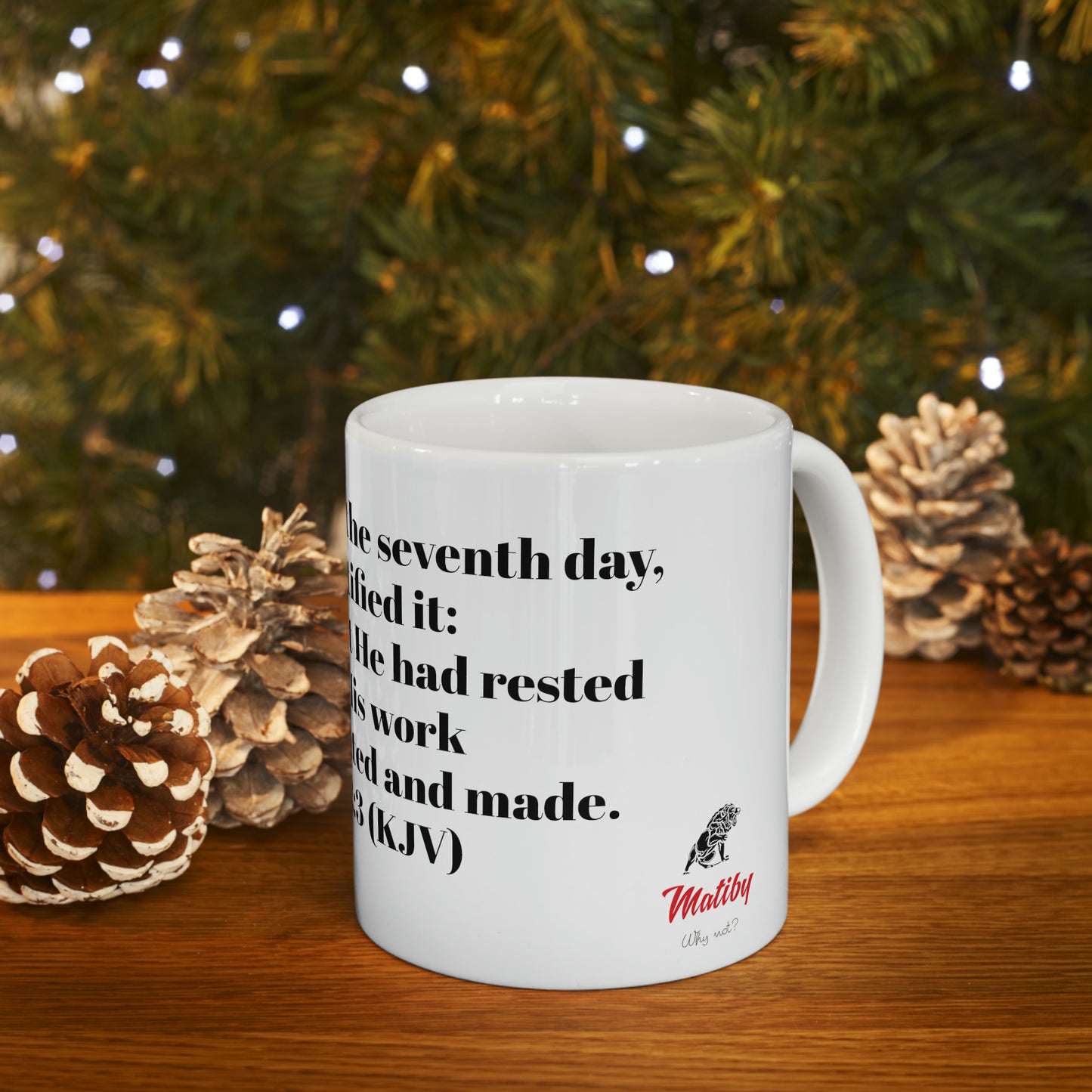 Bible Speaks Gen 2:3 Ceramic Mug, 11oz