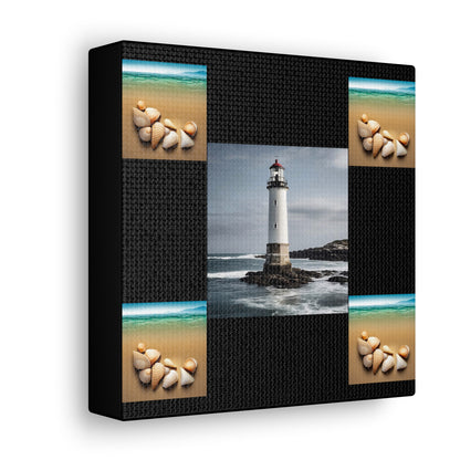 Lighthouse Black Canvas Gallery Wraps