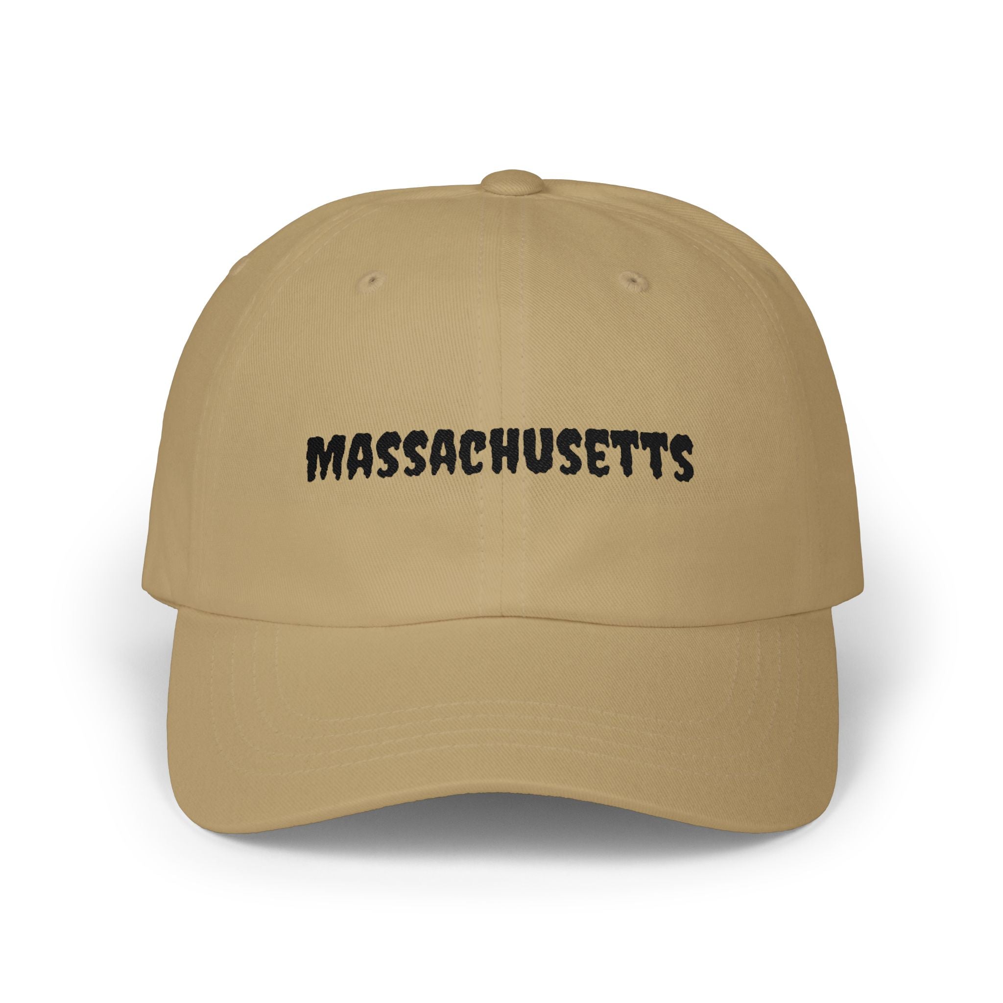 Massachusetts United States of America Black Embroidered Classic Dad Cap | MA 6th USA Baseball Hat